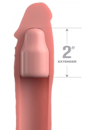 Телесная насадка-удлинитель 2 Inch Silicone X-tension with Strap - 20,3 см. - Pipedream - в Брянске купить с доставкой
