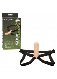 Телесный фаллопротез из силикона Extension with Harness - 15,75 см. - California Exotic Novelties - купить с доставкой в Брянске