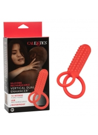 Красное эрекционное кольцо Silicone Rechargeable Vertical Dual Enhancer - California Exotic Novelties - в Брянске купить с доставкой