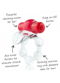 Виброкольцо с язычком и красным виброэлементом Overtime - Screaming O - в Брянске купить с доставкой