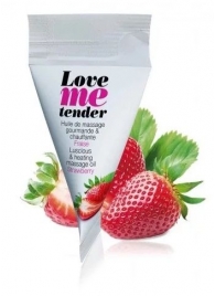 Съедобное согревающее массажное масло Love Me Tender Strawberry с ароматом клубники - 10 мл. - Love to Love - купить с доставкой в Брянске