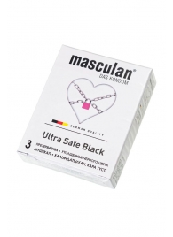 Ультрапрочные презервативы Masculan Ultra Safe Black - 3 шт. - Masculan - купить с доставкой в Брянске