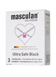 Ультрапрочные презервативы Masculan Ultra Safe Black - 3 шт. - Masculan - купить с доставкой в Брянске