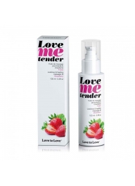 Съедобное согревающее массажное масло Love Me Tender Strawberry с ароматом клубники - 100 мл. - Love to Love - купить с доставкой в Брянске