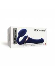 Синий безремневой страпон Multi Orgasm Size S с клиторальной стимуляцией - Strap-on-me - купить с доставкой в Брянске