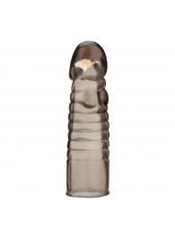 Дымчатая насадка-удлинитель Ribbed Realistic Penis Enhancing Sleeve Extension - 15,2 см. - BlueLine - в Брянске купить с доставкой