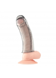 Текстурированная насадка на пенис Clear Textured Penis Enhancing Sleeve Extension - 16,5 см. - BlueLine - в Брянске купить с доставкой