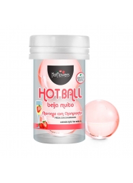 Лубрикант на масляной основе Hot Ball Beija Muito с ароматом клубники и шампанского (2 шарика по 3 гр.) - HotFlowers - купить с доставкой в Брянске