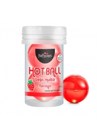 Лубрикант на масляной основе Hot Ball Beija Muito с ароматом клубники (2 шарика по 3 гр.) - HotFlowers - купить с доставкой в Брянске