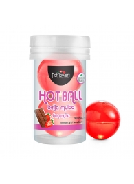 Лубрикант на масляной основе Hot Ball Beija Muito с ароматом шоколада и клубники (2 шарика по 3 гр.) - HotFlowers - купить с доставкой в Брянске