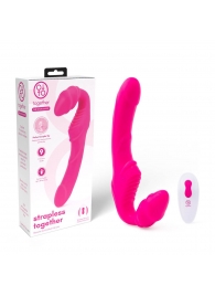 Розовый безремневой страпон на радиоуправлении Strapless Together - 22 см. - Together Toy - купить с доставкой в Брянске