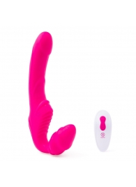 Розовый безремневой страпон на радиоуправлении Strapless Together - 22 см. - Together Toy - купить с доставкой в Брянске