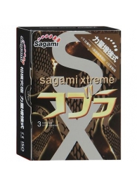 Суженные к основанию презервативы Sagami Xtreme COBRA - 3 шт. - Sagami - купить с доставкой в Брянске