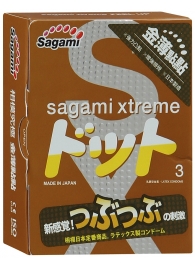 Презервативы Sagami Xtreme FEEL UP с точечной текстурой и линиями прилегания - 3 шт. - Sagami - купить с доставкой в Брянске