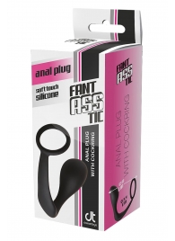Черное эрекционное кольцо с анальной пробкой Anal Plug With Cockring - Dream Toys - в Брянске купить с доставкой