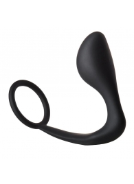Черное эрекционное кольцо с анальной пробкой Anal Plug With Cockring - Dream Toys - в Брянске купить с доставкой