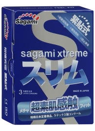 Розовые презервативы Sagami Xtreme FEEL FIT 3D - 3 шт. - Sagami - купить с доставкой в Брянске