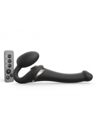 Черный безремневой страпон Multi Orgasm Size S с клиторальной стимуляцией - Strap-on-me - купить с доставкой в Брянске