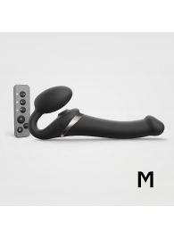 Черный безремневой страпон Multi Orgasm Size M с клиторальной стимуляцией - Strap-on-me - купить с доставкой в Брянске