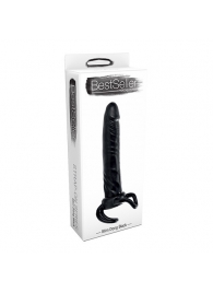 Чёрная насадка-фаллос для двойного проникновения INFLATABLE DILDO SLIM DONG  - 13,5 см. - Toyz4lovers - в Брянске купить с доставкой