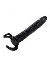 Чёрная насадка-фаллос для двойного проникновения INFLATABLE DILDO SLIM DONG  - 13,5 см. - Toyz4lovers - в Брянске купить с доставкой