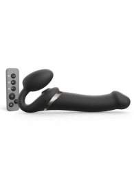 Черный безремневой страпон Multi Orgasm Size L с клиторальной стимуляцией - Strap-on-me - купить с доставкой в Брянске