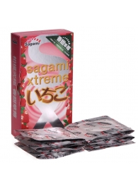 Презервативы Sagami Xtreme Strawberry c ароматом клубники - 10 шт. - Sagami - купить с доставкой в Брянске