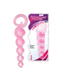 Розовая анальная цепочка из 5 шариков различного диаметра - 25,5 см. - Dream Toys