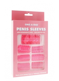 Набор из 7 розовых насадок на пенис ONE-A-DAY PENIS SLEEVES PINK - Seven Creations - в Брянске купить с доставкой