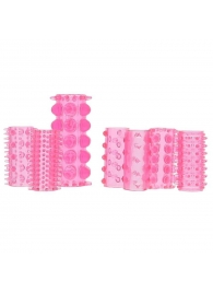 Набор из 7 розовых насадок на пенис ONE-A-DAY PENIS SLEEVES PINK - Seven Creations - в Брянске купить с доставкой