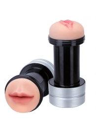 Двусторонний мастурбатор REALSTUFF 2 IN 1 HUMMER MOUTH   VAGINA - ротик и вагина - Dream Toys - в Брянске купить с доставкой