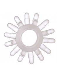 Прозрачное гелевое эрекционное кольцо с шипиками - Toyfa Basic - в Брянске купить с доставкой