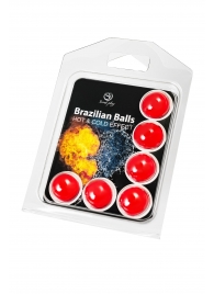 Набор из 6 шариков с массажным маслом Brazilian Balls с охлаждающим и разогревающим эффектом - Secret Play - купить с доставкой в Брянске