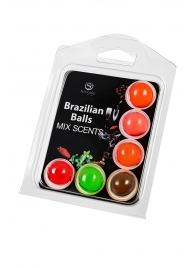 Набор из 6 шариков с ароматизированными массажными маслами Brazilian Balls - Secret Play - купить с доставкой в Брянске