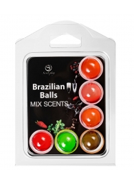 Набор из 6 шариков с ароматизированными массажными маслами Brazilian Balls - Secret Play - купить с доставкой в Брянске