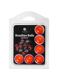 Набор из 6 шариков с массажным маслом Brazilian Balls с ароматом ягод - Secret Play - купить с доставкой в Брянске