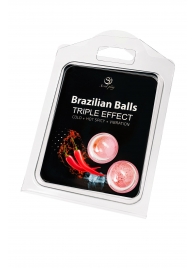 Набор из 2 шариков с массажным маслом Brazilian Balls с тройным эффектом - Secret Play - купить с доставкой в Брянске