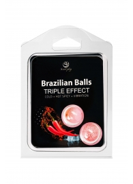 Набор из 2 шариков с массажным маслом Brazilian Balls с тройным эффектом - Secret Play - купить с доставкой в Брянске