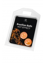 Набор из 2 шариков с массажным маслом Brazilian Balls с разогревающим эффектом - Secret Play - купить с доставкой в Брянске