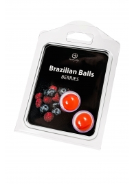 Набор из 2 шариков с массажным маслом Brazilian Balls с ароматом ягод - Secret Play - купить с доставкой в Брянске