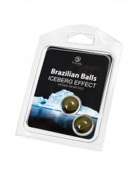 Набор из 2 шариков с массажным маслом Brazilian Balls с ледяным эффектом - Secret Play - купить с доставкой в Брянске