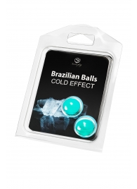 Набор из 2 шариков с массажным маслом Brazilian Balls с охлаждающим эффектом - Secret Play - купить с доставкой в Брянске