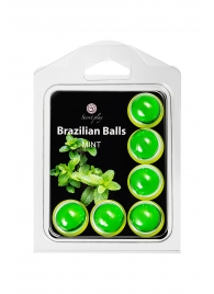 Набор из 6 шариков с массажным маслом Brazilian Balls с ароматом мяты - Secret Play - купить с доставкой в Брянске