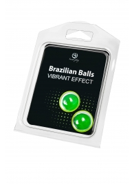 Набор из 2 шариков с массажным маслом Brazilian Balls с эффектом вибрации - Secret Play - купить с доставкой в Брянске