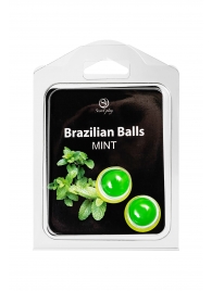 Набор из 2 шариков с массажным маслом Brazilian Balls с ароматом мяты - Secret Play - купить с доставкой в Брянске