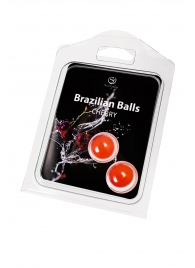 Набор из 2 шариков с массажным маслом Brazilian Balls с ароматом вишни - Secret Play - купить с доставкой в Брянске