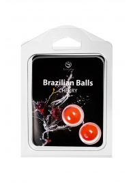 Набор из 2 шариков с массажным маслом Brazilian Balls с ароматом вишни - Secret Play - купить с доставкой в Брянске