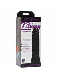 Насадка-фаллоимитатор для страпон-систем Vac-U-Lock CodeBlack 7 Inch Thin Dong - 18,3 см. - Doc Johnson - купить с доставкой в Брянске
