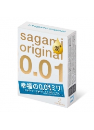 Увлажнённые презервативы Sagami Original 0.01 Extra Lub - 2 шт. - Sagami - купить с доставкой в Брянске