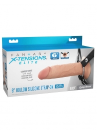 Полый страпон на ремнях 6’’ Hollow Silicone Strap-on - Pipedream - купить с доставкой в Брянске